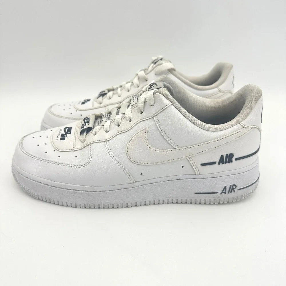 Nike Air Force 1 07 LV8 Mens 8.5 White Black Double Air CJ1379-100 Sneakers